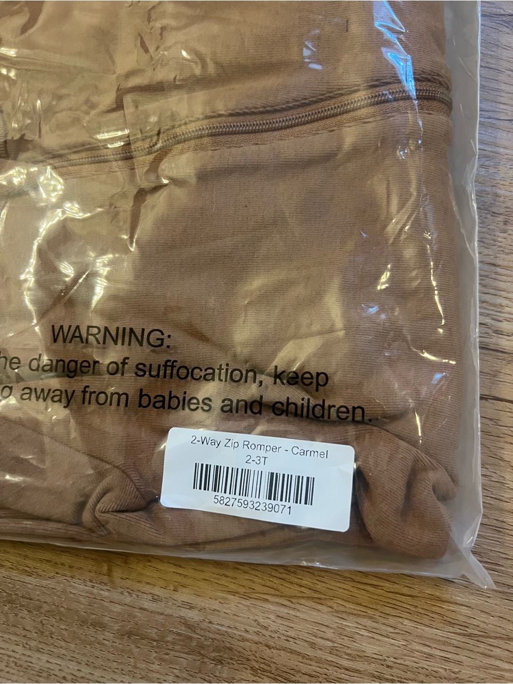 Little Bipsy Tan/Brown Kids Pajama Zip One-Piece - Picture 4 of 4